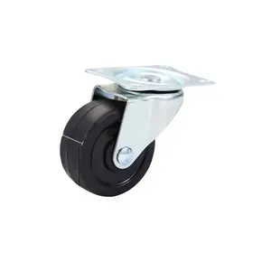 Portable Premium Durable Rubber Material Black Pu Classic Caster Wheels 2 Inch
