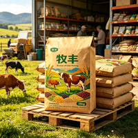 Sac en papier kraft multicouche biodégradable et durable pour produits chimiques, capacité 20 kg, respectueux de l'environnement, pour l'approvisionnement agricole en vrac, recyclable, cousu