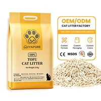 Litière pour chat au tofu et fibres de pois, agglomération rapide, faible poussière, jetable aux toilettes, contrôle des odeurs, biodégradable, haute absorption, fourniture OEM
