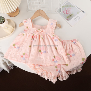 Conjunto <span class=keywords><strong>de</strong></span> Verano Informal para Niñas <span class=keywords><strong>de</strong></span> 11 Años, Modelo D2080, con Estampado <span class=keywords><strong>de</strong></span> <span class=keywords><strong>Nubes</strong></span>, <span class=keywords><strong>Ropa</strong></span> para el Hogar, Transpirable, Falda y Pantalones Cortos Coreanos <span class=keywords><strong>de</strong></span> Dos Piezas - Product Image 4