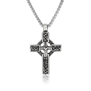 Benutzer definierte Großhandel Edelstahl Herren Vintage Cross Celtic Schmuck Hersteller Trend ing Anhänger