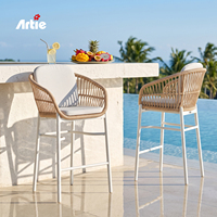 Chaises hautes de barre de salle à manger de luxe moderne d'Artie meubles de patio extérieurs de partie d'alun chaises de bar de tabouret de jardin