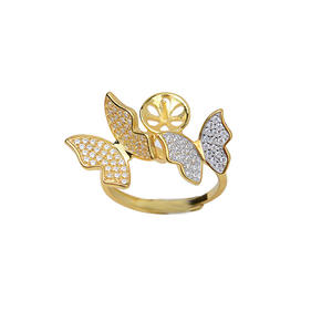 Anillos de Plata S925 Hechos a Mano con Dos Mariposas Abiertas, Soporte para Joyas de Perlas de 9-10 mm, Accesorio DIY 171 - Product Image 5