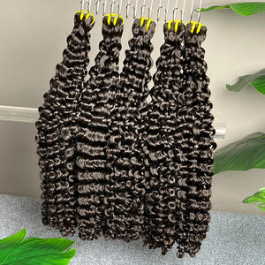 Натуральные вьетнамские необработанные, необработанные, выровненные, необработанные, глубокие вьющиеся индийские волосы, пучки вьющиеся человеческие волосы, поставщик - Product Image 3