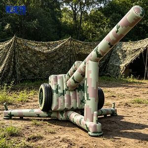 Maquette de canon gonflable robuste REMEYA, résistante aux déchirures et à motif camouflage, pour les expositions en plein air et les événements de parcs à thème - Product Image 1