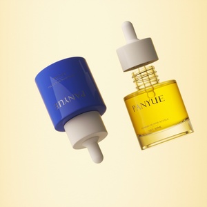 Flacon compte-gouttes en verre vert rose de 1 oz, sérum, huile essentielle, soin de la peau avec bouchon blanc, emballage cosmétique - Product Image 3