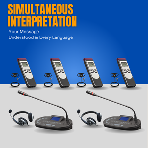 Sistema di Conferenza Audio Wireless Panvotech, Attrezzatura per Interpretazione Simultanea Multilingue per Summit e Seminari - Product Image 1