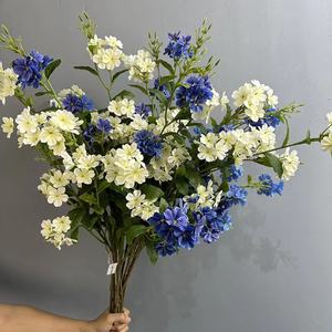 Ramas de <span class=keywords><strong>flores</strong></span> de árbol de <span class=keywords><strong>Jacaranda</strong></span> azul bola de nieve ramo de <span class=keywords><strong>flores</strong></span> azules artificiales para el hogar decoraciones de graduación de Navidad - Product Image 3