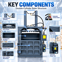 Vertikale Hydraulische Papierpresse mit Doppelzylinder, Automatische Verpackungsmaschine mit Sicherheits-Türverriegelung für Industrieabfälle