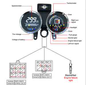 GN 125 kilometre motosiklet paneli için dijital metre montaj kilometre sayacı ölçer dişli göstergesi motosiklet metre enstrüman - Product Image 5