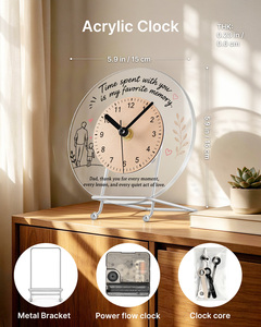 Custom Acrylic <b>Clock</b> UV Printed Round Desk <b>Clock</b> Personalized Home <b>Decor</b> Corporate Gift - Product Image 2
