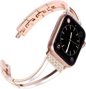 लड़कियों के लिए घड़ी के बैंड को बदलने के लिए नई शैली की सुरुचिपूर्ण ड्रिप रेज़िन स्टेनलेस स्टील रिस्टबैंड चेन घड़ी का पट्टा स्मार्ट घड़ी