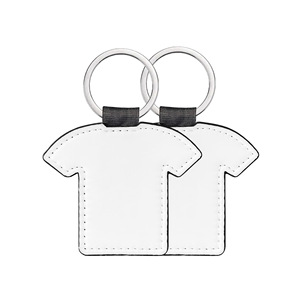 Vente en gros Offre Spéciale DIY Forme Irrégulière Litchi Motif PU Porte-clés Blanc Sublimation Cadeau pour Noël pour Souvenirs et Cadeaux - Product Image 6