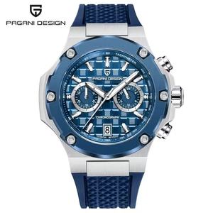 Reloj Cronógrafo de Acero Inoxidable para Hombre PAGANI DESIGN, Caja Octogonal de 45 mm, Correa de Silicona, Esfera Analógica de Cuarzo Deportiva - Product Image 5