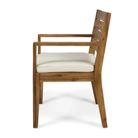 Fauteuils d'extérieur classiques en bois d'acacia massif personnalisables pour patio, jardin, restaurant, café, plage, balcon