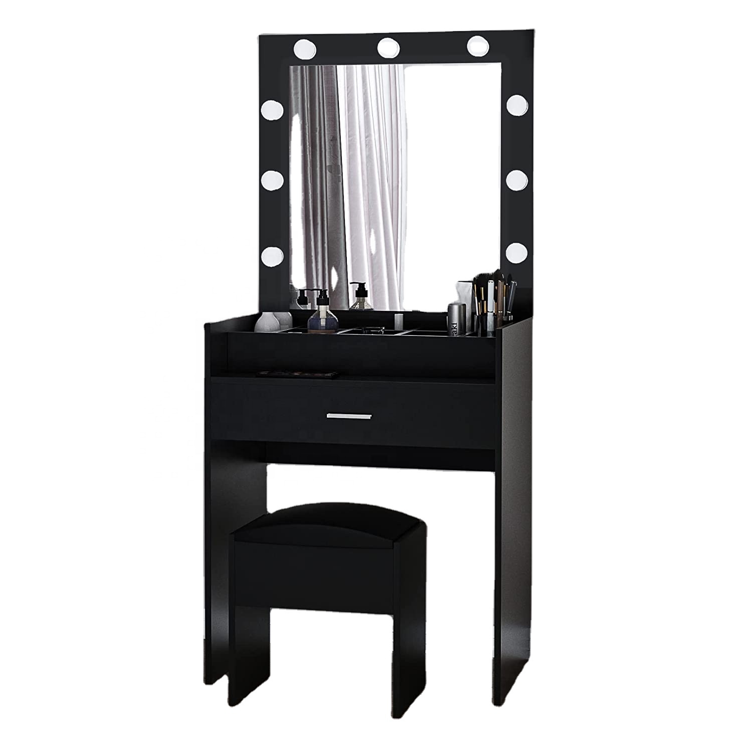 black dresser desk Safavieh DSK5710C Arina 1 Drawer Desk, Black main image 0