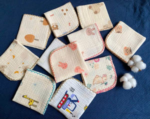 Serviettes en mousseline pour bébé, en coton, carrées, 20x20cm, ultra douces, absorbantes, imprimées, pour nouveau-nés, sans produits chimiques nocifs - Product Image 5