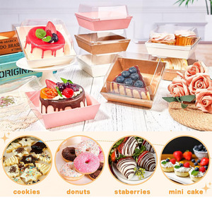 Cajas <span class=keywords><strong>de</strong></span> Cartón Kraft Marrón para Pasteles, Galletas, Donas, Pudín, Tabla <span class=keywords><strong>de</strong></span> Charcutería con Tapa Transparente - Product Image 6