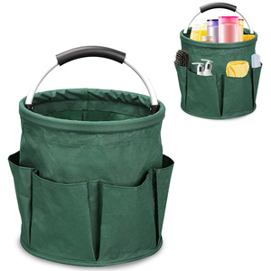 <b>Garden</b> Cleaning Bucket Organiser with Handle 6 Pockets Caddy <b>Storage</b> Bag for Outdoor Camping Home Gardening Harvest Basket - Product Image 1
