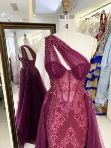 Nouvelle tenue de gros à une épaule robes longues robes de soirée pour les lycéens de bal