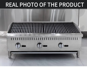 Gril à gaz vertical commercial de 36 pouces avec pierres de lave pour grillades de steaks, machine à rôtir la viande sur comptoir pour barbecue, magasin ou cuisine - Product Image 1