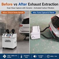 Chariot d'extraction des gaz d'échappement diesel semi-automatique CE ISO avec filtre à charbon actif en nid d'abeille DPF, ventilateur 1,1 kW, débit d'air 1650 m³/h pour camion