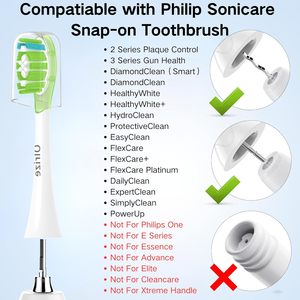 Cabezales de repuesto estándar para <span class=keywords><strong>Philips</strong></span> <span class=keywords><strong>Sonicare</strong></span> con parachoques de silicona suave y anillo metálico de reducción de ruido y cerdas Dupont medianas - Product Image 1