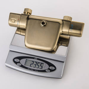 Luxurious All-Copper Brushed Gold Thermostatic Waterfall Wall-Mounted Top <b>Spray</b> Shower Faucet Set Custom-Designed Bath Shower - Product Image 5