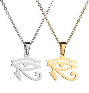 Collana in Acciaio al Titanio di Tendenza, Pendente in Acciaio Inossidabile con Occhio di Horus Faraone dell'Antico Egitto Ispirato alle Perle - Product Image 1