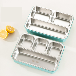 Lonchera Bento de Acero Inoxidable 304 Personalizada al por Mayor, OEM ODM, Lonchera Rectangular para Estudiantes de Cafetería, Lonchera Aislada - Product Image 2