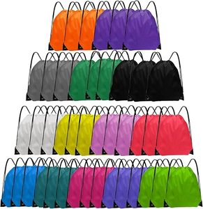 <b>Drawstring</b> <b>Backpacks</b> Bulk 16x13 Inch Polyester Cinch Sack Double <b>Drawstring</b> Reinforced Corner Bottom Zipper Pocket Gym 16 Colors - Product Image 4