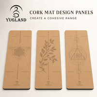 Tapis de yoga minimaliste en liège et caoutchouc antidérapant imprimé pour studio de yoga, logo personnalisé, vente en gros