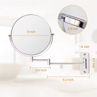Miroir de maquillage cosmétique personnalisé à double face extensible, pliable, rotatif à 360 degrés, éclairé, grossissement 10x
