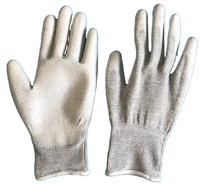 Gants de travail de sécurité Gants tricotés en nylon Gants de travail en PU enduits de paume en polyester ESD antistatiques pour l'électronique de nettoyage