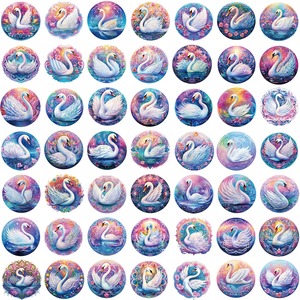 50 Paquetes de Pegatinas de PVC con Diseño de Cisne, Estilo Graffiti, Impermeables, Ecológicas, Impresas con UV, para Decoración del Hogar, Venta al Por Mayor - Product Image 2