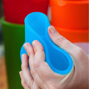 Gobelet en silicone pas cher avec logo personnalisé 16OZ sans BPA, gobelet à vin et à bière en silicone arc-en-ciel - Product Image 5