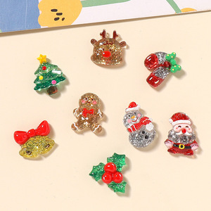 New Custom in Bulk Cartoon Cute Christmas Series Resin <b>Charms</b> <b>for</b> DIY Phone Case Cream Glue Accessories Handcrafted Materials - Product Image 1