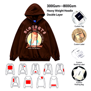 Chaoling เสื้อฮู้ดดิจิทัลสำหรับฤดูใบไม้ร่วง, เสื้อมีซิป Y2k 500 GSM 100% แฟชั่นคุณภาพสูงปัก3D ได้ตามต้องการ - Product Image 6