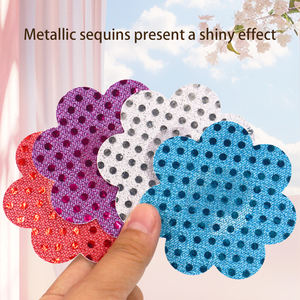 Cubierta de pezones brillantes, empanadas desechables, venta al por mayor, empanadas de pechos sexis para mujeres, pegatina de pechos de flores de lentejuelas para fiesta de baile - Product Image 2