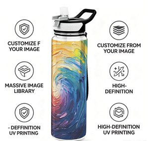 Geperstond ontwerp hoge definitie gepersonaliseerde kunst waterfles lekvrij BPA-vrij draagbare sportfles voor lage minimale bestelhoeveelheid - Product Image 5