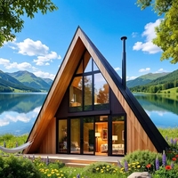 Chalet en bois de style moderne à 2 chambres, nouvelle construction très demandée, structure en acier, bâtiment portable pour le camping et la résidence de vacances