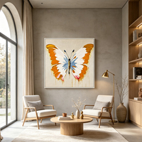 Décoration murale sur toile faite main, paysage abstrait moderne à texture 3D, tableau luxueux arbre de vie à feuille d’or
