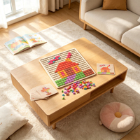 Train de puzzle en mosaïque de blocs en bois DIY pour enfants, favorisant la concentration et la pensée spatiale, jouet éducatif de bureau
