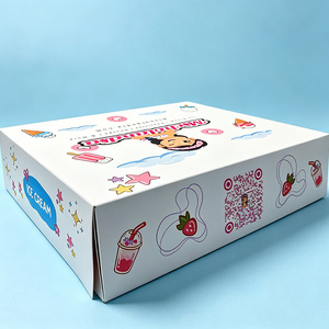 Boîte cadeau de desserts style macaron avec motif Micholandia, design de crème glacée et de bâtonnets glacés pour les fêtes - Product Image 5