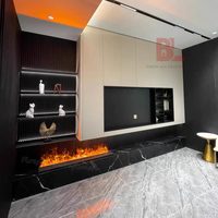 Cheminée électrique intelligente à vapeur d'eau 3D avec flamme multicolore réaliste pour intérieur
