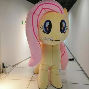 Disfraz Inflable de Fluttershy de 2 m, Mascota Inflable Corredora, Disfraz de Mascota de Piel de Caballo Inflable para Fiestas - Product Image 1