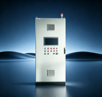 Gabinete de Control de Automatización PLC de Pie con Pantalla Táctil HMI y Luz de Alarma, Panel Eléctrico Industrial PLC