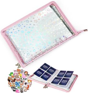 Carpeta Organizadora <span class=keywords><strong>de</strong></span> Pegatinas Reutilizable A5/A6 con Cierre, Páginas Transparentes para Colección y Almacenamiento <span class=keywords><strong>de</strong></span> Pegatinas - Product Image 3