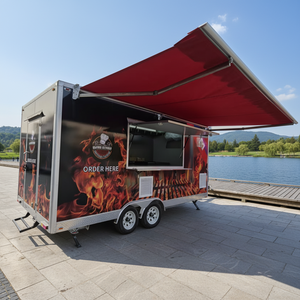 <span class=keywords><strong>Remorque</strong></span> alimentaire multifonctionnelle de 5 m avec cuisine complète en acier inoxydable, chariot de restauration de rue avec suivi GPS, résistant à la rouille pour utilisation en extérieur - Product Image 1