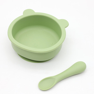 Ensemble de bols et cuillères pour enfants en silicone de qualité alimentaire, sans BPA, design moderne, anti-fuite, avec motifs de dessins animés - Product Image 5
